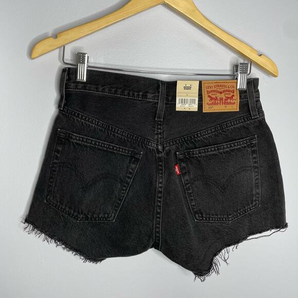 Levi's 501 Original Cutoff Light Wash Premium Denim Shorts Distressed Sz 27 - Picture 3 of 10